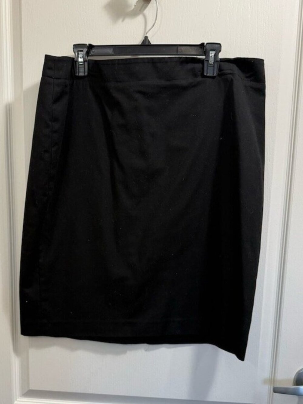 Skirt Womens 16W Black Solid Pencil Straight Knee Length Back Zip